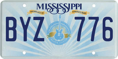 MS license plate BYZ776