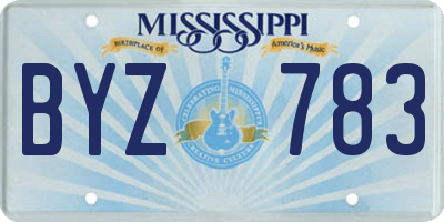 MS license plate BYZ783
