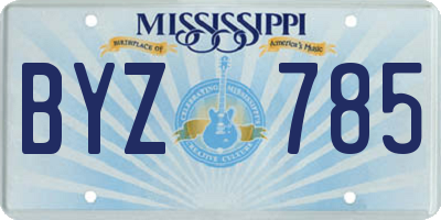 MS license plate BYZ785