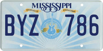 MS license plate BYZ786