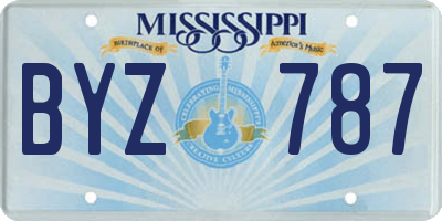 MS license plate BYZ787