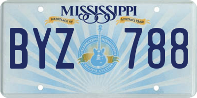 MS license plate BYZ788