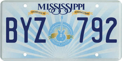 MS license plate BYZ792