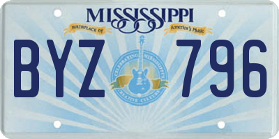 MS license plate BYZ796