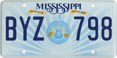 MS license plate BYZ798