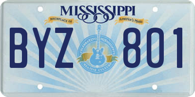 MS license plate BYZ801
