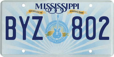MS license plate BYZ802