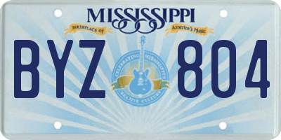 MS license plate BYZ804