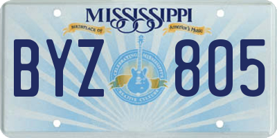 MS license plate BYZ805