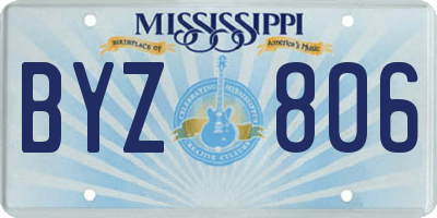 MS license plate BYZ806