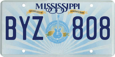 MS license plate BYZ808