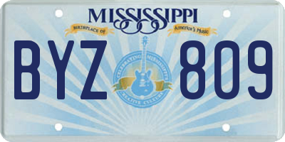 MS license plate BYZ809