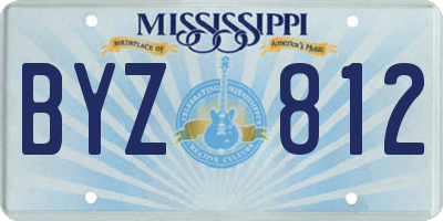 MS license plate BYZ812
