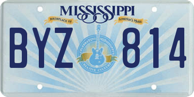 MS license plate BYZ814