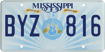 MS license plate BYZ816