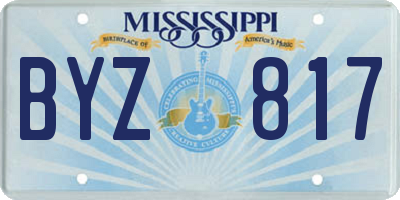 MS license plate BYZ817