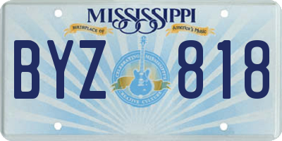 MS license plate BYZ818