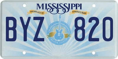 MS license plate BYZ820