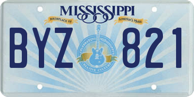 MS license plate BYZ821