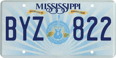 MS license plate BYZ822