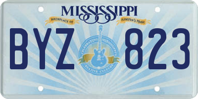 MS license plate BYZ823