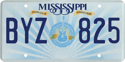 MS license plate BYZ825