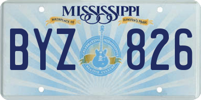 MS license plate BYZ826