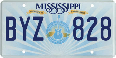 MS license plate BYZ828