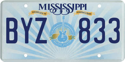 MS license plate BYZ833