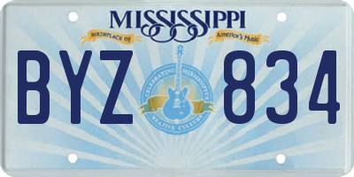 MS license plate BYZ834