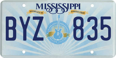 MS license plate BYZ835