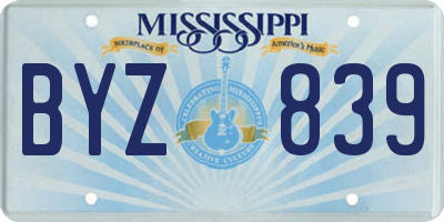 MS license plate BYZ839