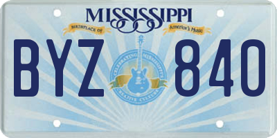 MS license plate BYZ840