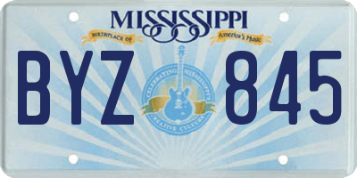 MS license plate BYZ845