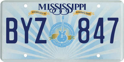 MS license plate BYZ847