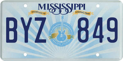 MS license plate BYZ849