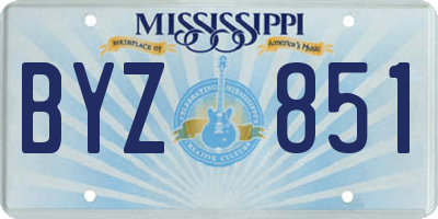MS license plate BYZ851