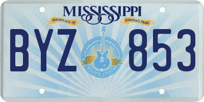 MS license plate BYZ853
