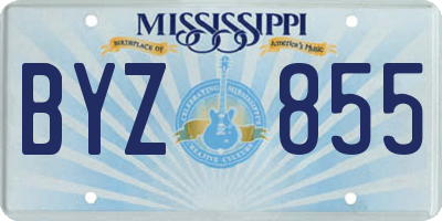 MS license plate BYZ855