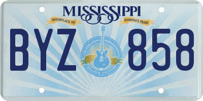 MS license plate BYZ858