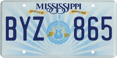 MS license plate BYZ865