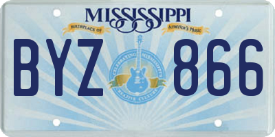 MS license plate BYZ866