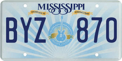 MS license plate BYZ870