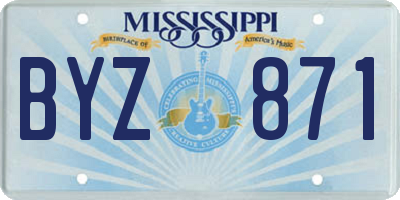 MS license plate BYZ871