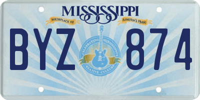 MS license plate BYZ874