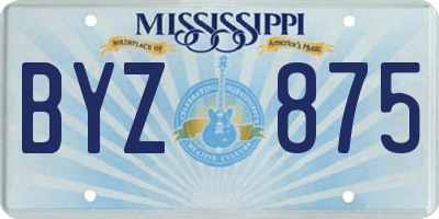 MS license plate BYZ875