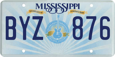 MS license plate BYZ876