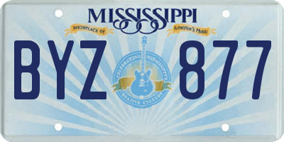 MS license plate BYZ877