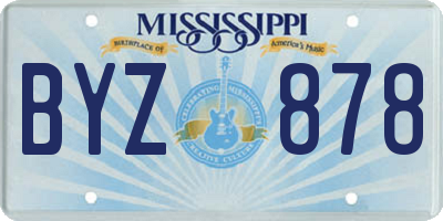 MS license plate BYZ878