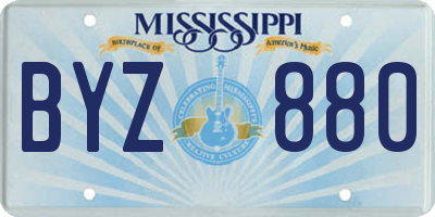 MS license plate BYZ880